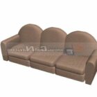 Vintage lang lenestols sofa