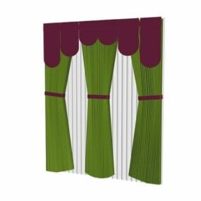 Home Door Design Long Curtain Panels 3d model