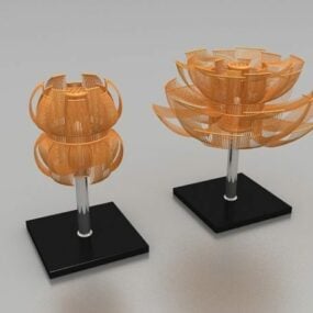 مصابيح طاولة على شكل زهرة اللوتس نموذج ثلاثي الأبعاد