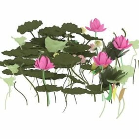 نموذج زهور اللوتس ثلاثي الأبعاد