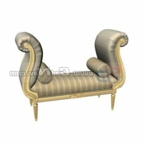 Furniture Lounge Chair Antique Fabric 3d model