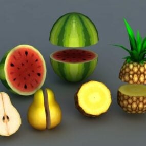 Gerçekçi Düşük Poli Meyve 3d modeli