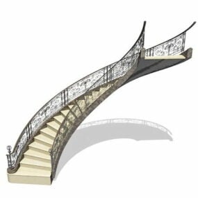 Lüks Vintage Kemerli Merdivenler 3D model