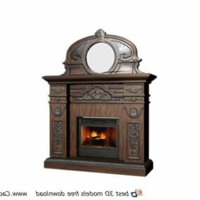Electric Fireplace With Mirror 3d model