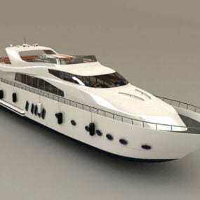 Luxusní 3D model jachtařského člunu