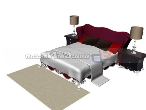 Luxury Bed Furniture With Night Table