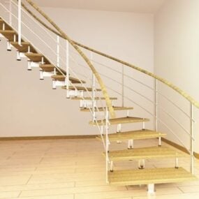 نموذج الدرج المنحني للمنزل الفاخر ثلاثي الأبعاد
