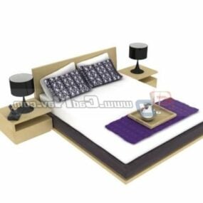 Luxury Hotel Double Bed 3d model