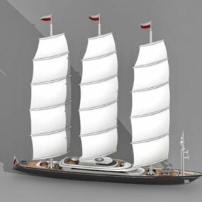 3д модель роскошной парусной яхты