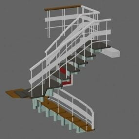 Escalera de esquina Material de madera Modelo 3d