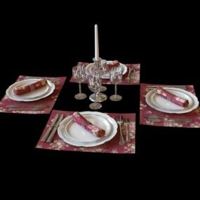 Luxury Dinning Tableware Set 3d model
