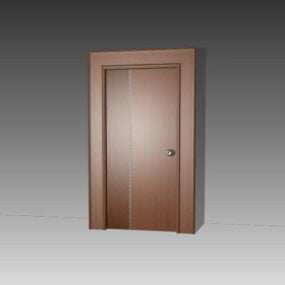 Interior Mahogany Wood Door 3d model