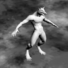 Männliches Werwolf-Charakter-3D-Modell