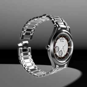 Сталевий браслет чоловічий годинник 3d модель