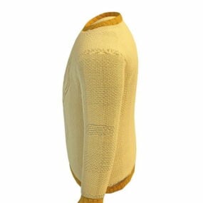 Odzież Męski żółty sweter Model 3D