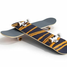 枫木纹理滑板3d模型