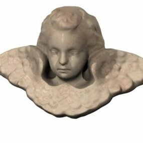 Modelo 3D da estátua do anjo em material de pedra