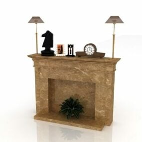 Marble Stone Antique Fireplace Mantel 3d model