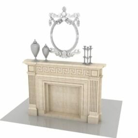 Décoration de manteaux de cheminée en pierre de marbre modèle 3D