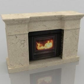 Marble Stonegas Fireplace 3d model