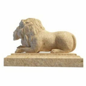 Garden Marble Lion Statue 3d model