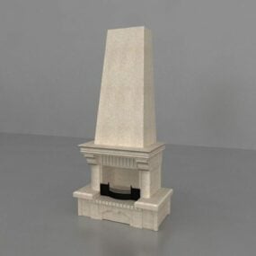 Manteaux de cheminée en pierre de marbre modèle 3D