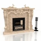 Antique Marble Stone Fireplace