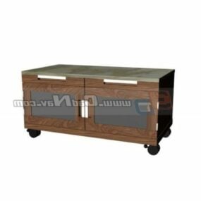 Marble Top Wooden Furniture Tv Cabinet 3d model