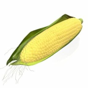 Modelo 3d de vegetais maduros de espiga de milho