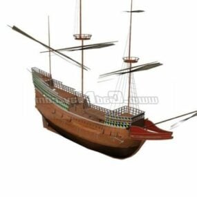Mô hình 3d tàu chở hàng Mayflower của Hà Lan