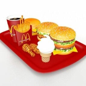 مجموعة وجبات ماكدونالدز نموذج ثلاثي الأبعاد