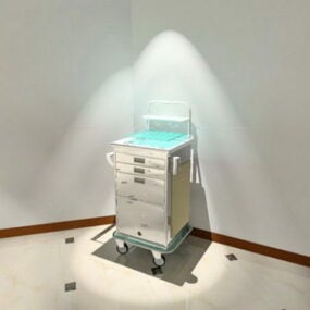 Carro de gabinete médico para equipos hospitalarios modelo 3d