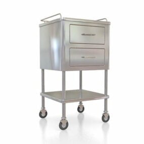 Medical Supply Cart With Drawers 3d model
