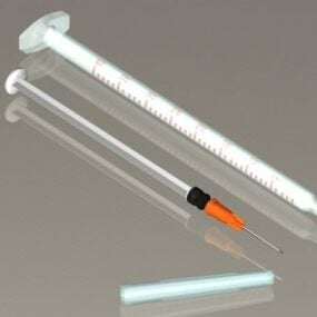 Modelo 3d de seringa para equipamento médico
