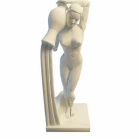 Antique Medieval Woman Statue 3d model