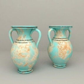 Mediterranean Amphora Vases Decoration 3d model