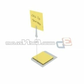 Office Memo Pad og Note Holder Clip 3d model