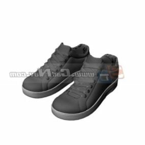 Men Black Leather Hiking Shoes 3d model