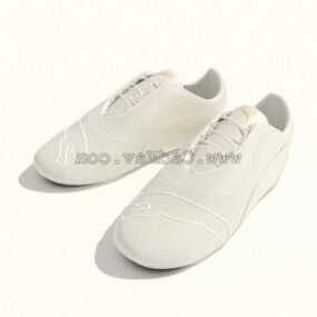Men White Canvas Shoes 3d model