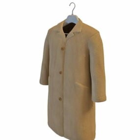 Kleidung Herren Beige Mantel Jacke 3D-Modell