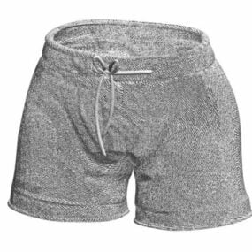 男士时尚板短裤3d模型