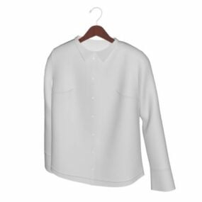 Hanger With Men Dress Shirt 3d model