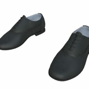 Sepatu Gaun Hitam Pria model 3d