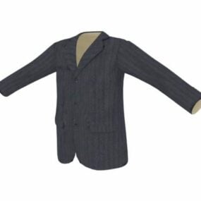 3д модель мужского костюма-пальто модного