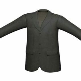 Chaqueta de traje negra de moda para hombre modelo 3d