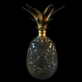 Glass Pineapple Vase Decoration 3d model