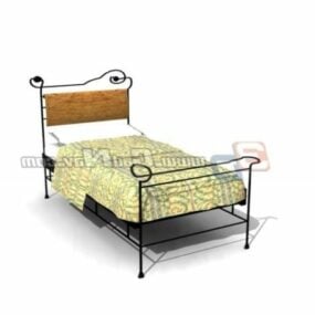 Tempat Tidur Single Besi model 3d