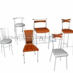 फ़र्निचर मेटल रेस्तरां कुर्सियाँ 3डी मॉडल