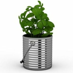 Indoor Metal Bucket Planter 3d model