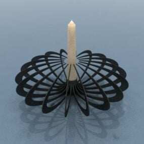 Świecznik z czarną metalową ramą Model 3D